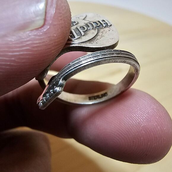 Hard Rock Cafe Guitar Wrap Around Sterling Silver 925 Ring Size 7 Adjustable - Picture 4 of 6